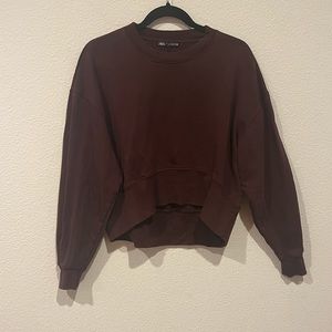 ZARA mid crop crewneck sweater